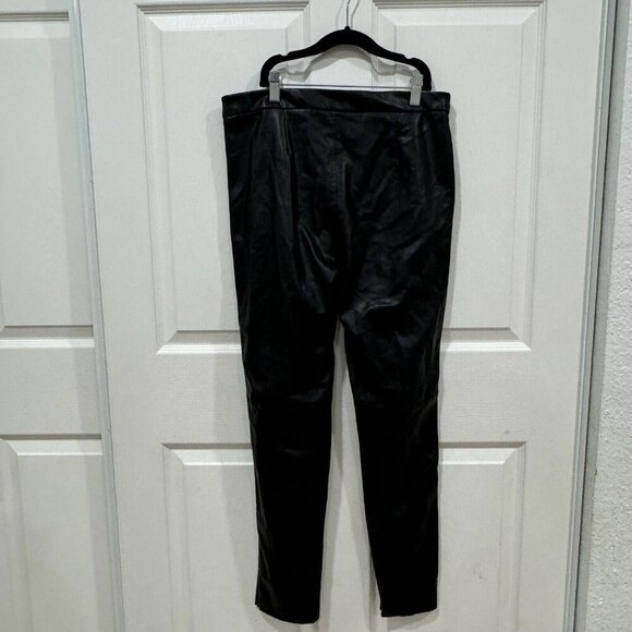 ZARA Faux Leather Leggings Skinny Pants‎ Side Zipper Slit Size Large L - Picture 3 of 10